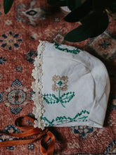 "Ruth" vintage cross-stitch bonnet ✨️ooak & rts✨️✨️