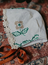 "Ruth" vintage cross-stitch bonnet ✨️ooak & rts✨️✨️