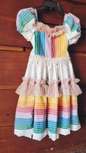 Vintage puff sleeve rainbow dress ✨️RTS✨️
