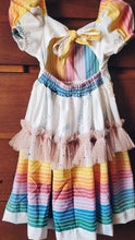 Vintage puff sleeve rainbow dress ✨️RTS✨️