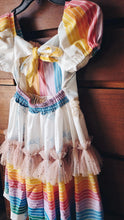 Vintage puff sleeve rainbow dress ✨️RTS✨️