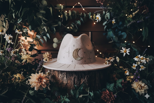 Cream oat stars & moon fedora ✨️RTS✨️