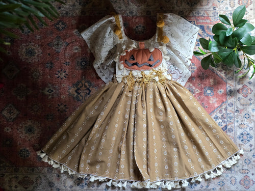 Vintage lace daisy pumpkin dress ✨️RTS✨️