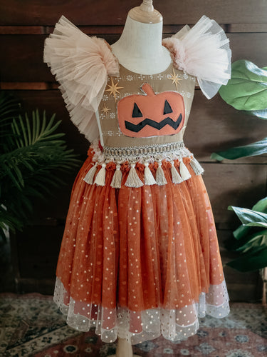 Flutter sleeve pumpkin dress ✨️RTS✨️