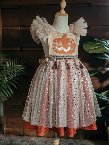 Daisy pumpkin dress with flutter sleeves ✨️RTS✨️