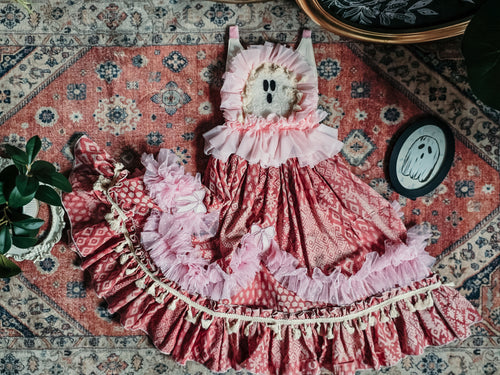 Pink boho ghostie dress ✨️RTS✨️ 3-4y