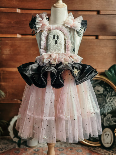 Pink & black ghostie dress ✨️RTS✨️ 3-4y