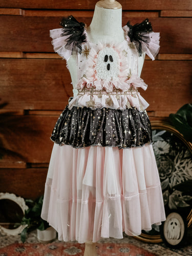 Light pink and black ghostie dress ✨️RTS✨️ 4-5y
