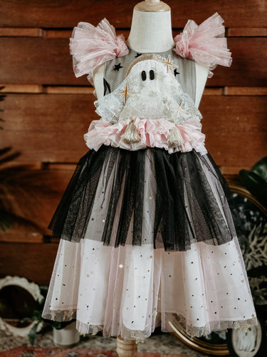 Pink & black ghostie dress ✨️RTS✨️ 5-6y