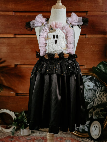 Pink & black whitch ghost dress ✨️RTS✨️ 5-6y