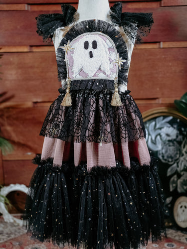 Black & blush ghostie dress ✨️RTS✨️ 5-6y