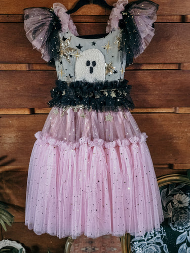 Pink & black ghostie dress ✨️RTS✨️ 10-12y