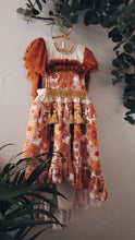 Retro rust floral high-low dress
