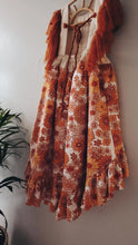 Retro rust floral high-low dress