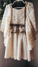 Cream boho dress with flowy sleeves