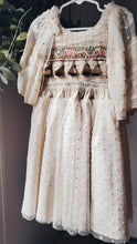 Dreamy cream boho dress with long flutter sleeves