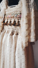Dreamy cream boho dress with long flutter sleeves