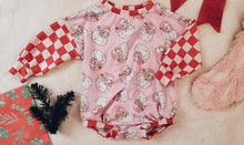 Pink santa & peppermint sweater romper