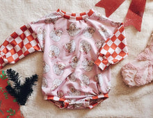 Pink santa & peppermint sweater romper