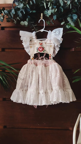Peek-a-boo style vintage cross stitch dress