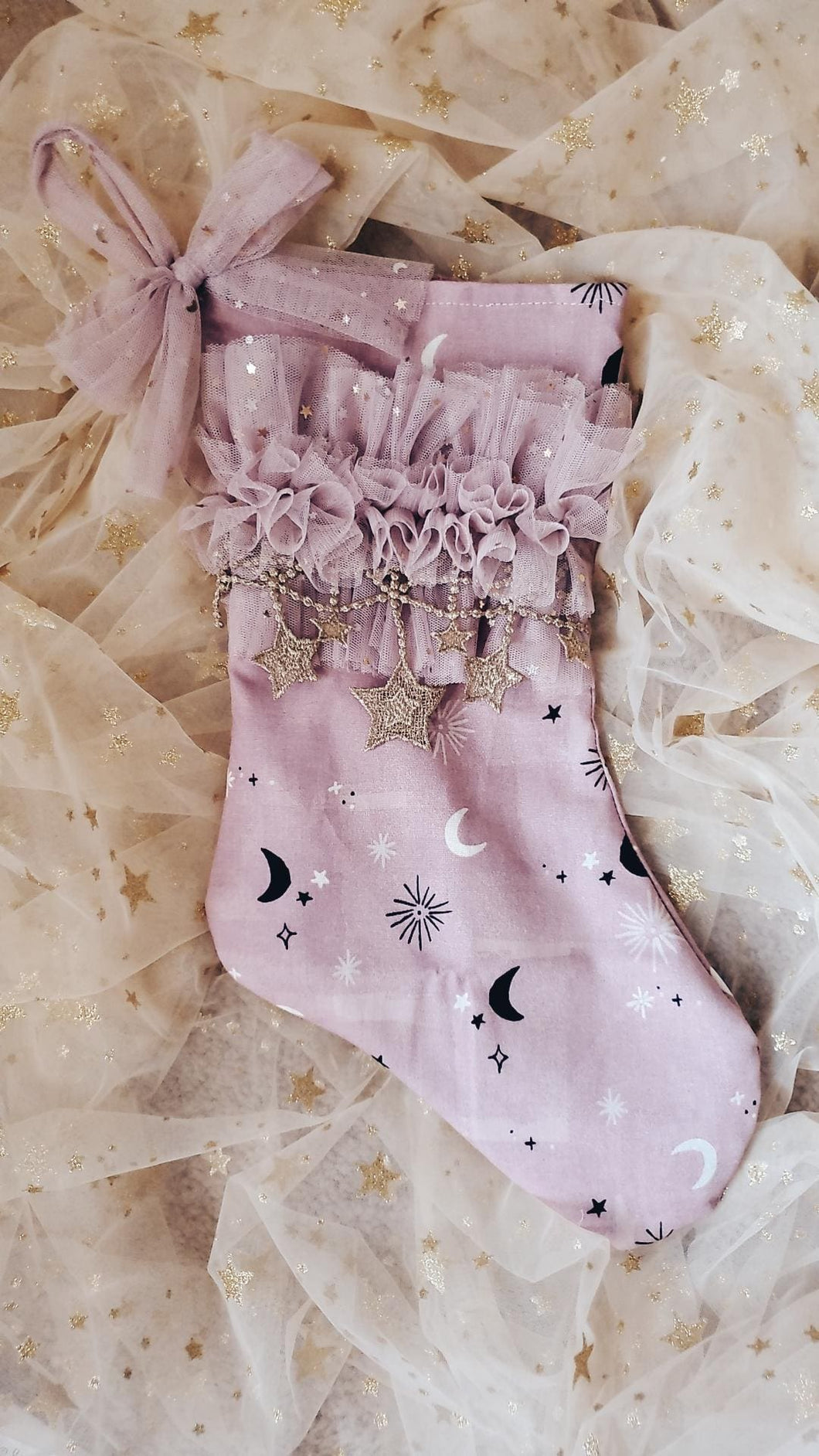 Blush star & moon stocking