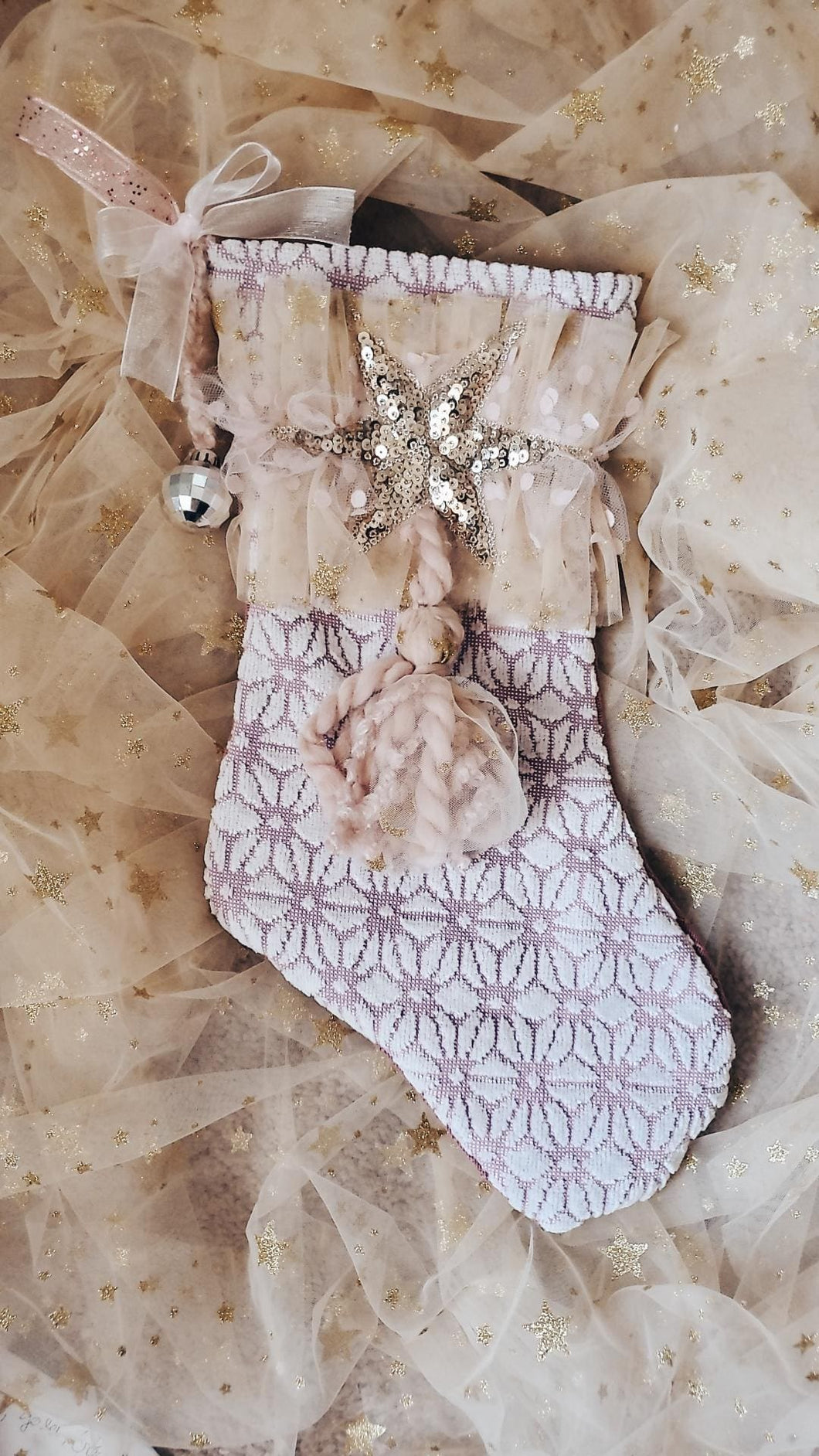 Blush & lavender star stocking