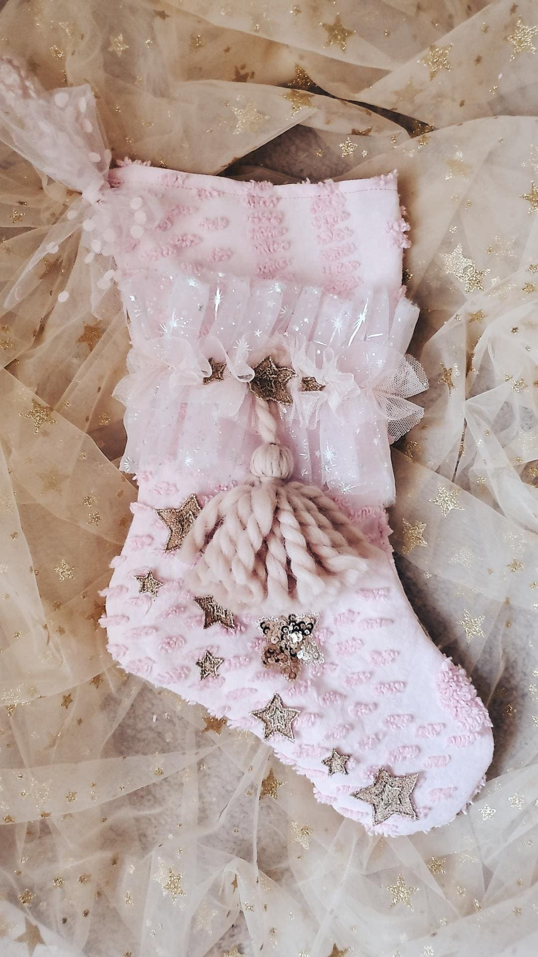 Vintage blush star stocking