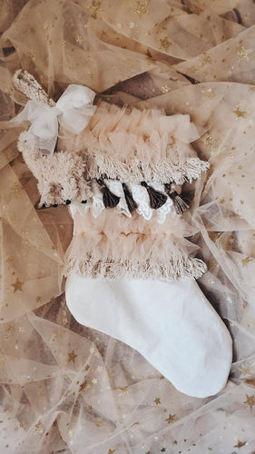 Cream Boho lama stocking
