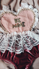 "BE MINE" velvet heart romper ✨️OOAK✨️