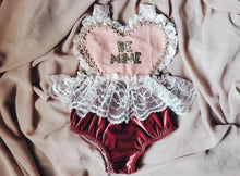 "BE MINE" velvet heart romper ✨️OOAK✨️