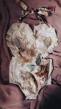 Cream floral heart romper