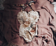 Cream floral heart romper