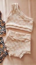 One shoulder crop & bummies set